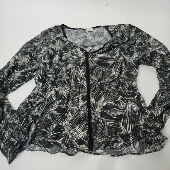 See U Soon Womens Small Printed Blouse New Palms - Picture 1 of 6